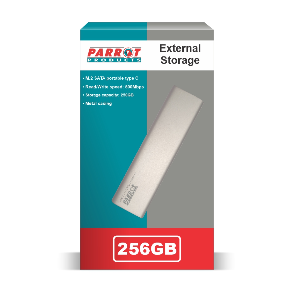 External Hard Drive M.2 SATA Portable Type C 256GB Portable Storage