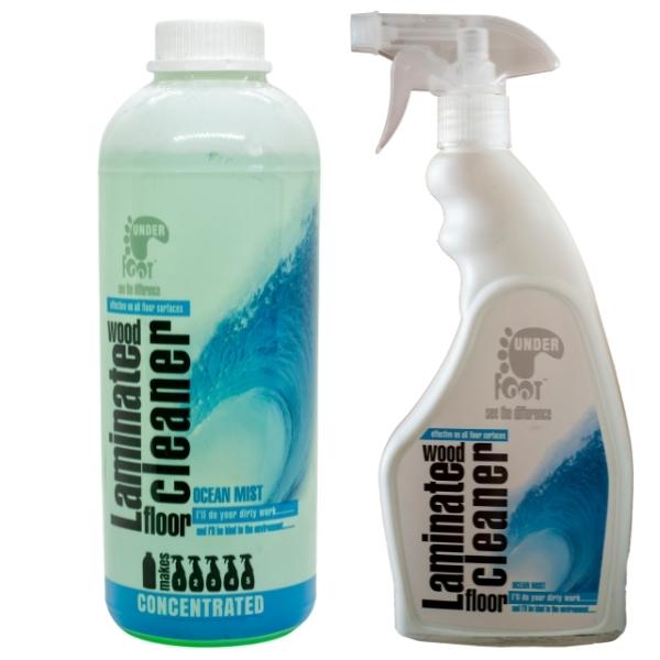 Under Foot – Laminated Wood Floor Cleaner – 750ml and 1L Refill – Ocean Mist