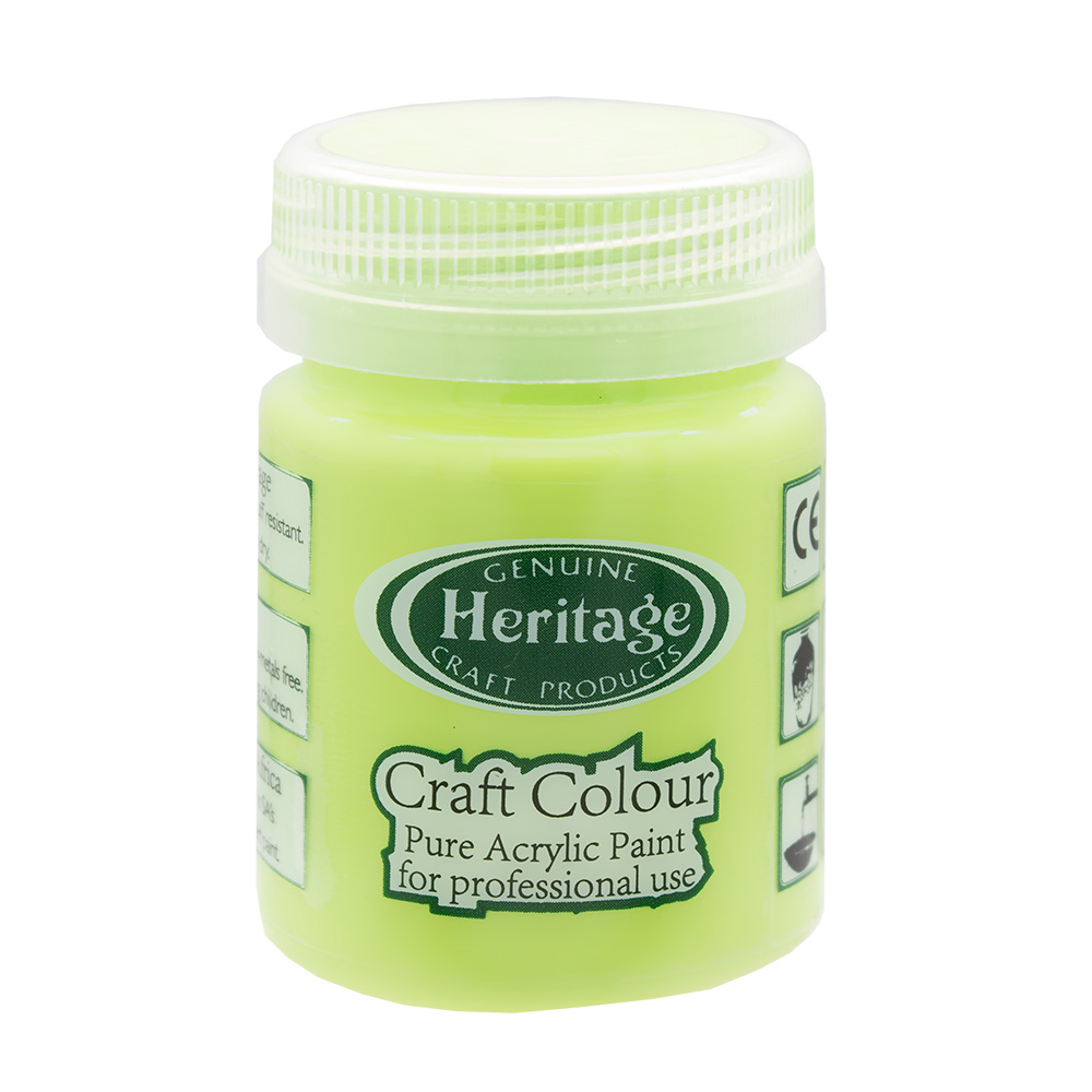 Heritage Pure Acrylic Paint – Craft Colour Range – 50ml – Lime Green