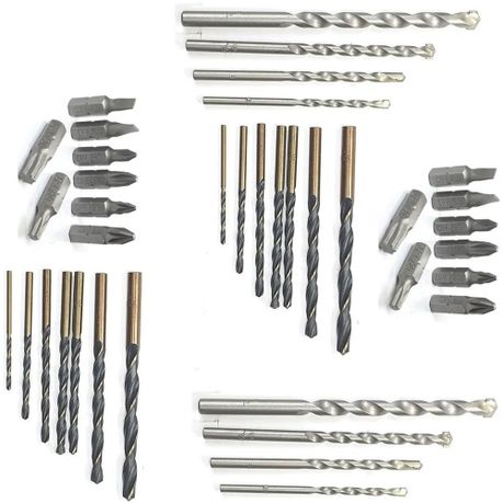 Total Tools 19 Pcs Drill Bits & Screwdriver Bits Set (2 Sets)