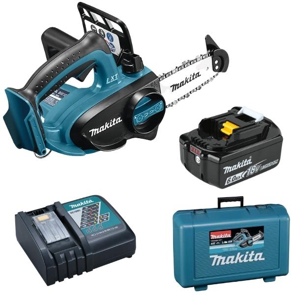 Makita – Cordless Chain Saw Top Handle, 6.0Ah Battery, Charger & Carry Case