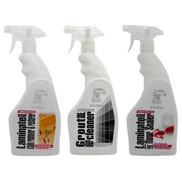 Under Foot – Laminate Floor Care and Cleaner Combo Pack – 750ml – Pack of 3