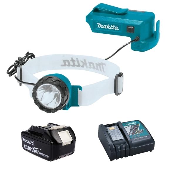 Makita – LED Headlamp / Headlight DML800 with 3.0Ah Battery and Charger