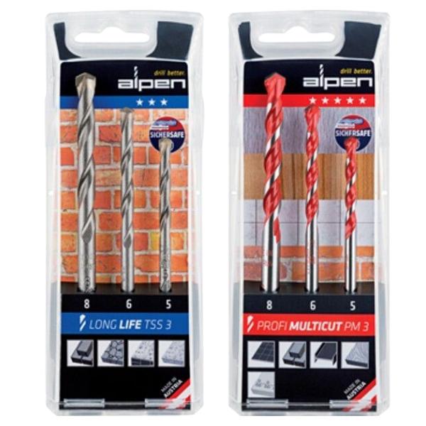 Alpen – Masonry and Multicut Drill Bit Set Combo – 6 Piece in Total
