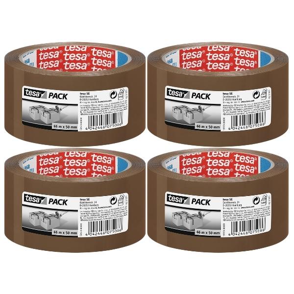 Tesa – Buff Tape / Packaging Brown Tape 50mm x 66m – Pack of 4