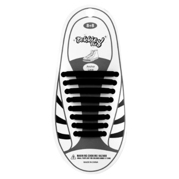Tekkie Ties Shoe Laces For Adults – Unisex – Black