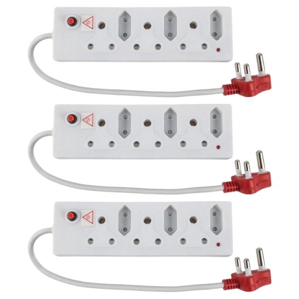 Zenith – 6 Way Multi-Plug Surge 3 x 16A + 3 X 5A – Pack of 3