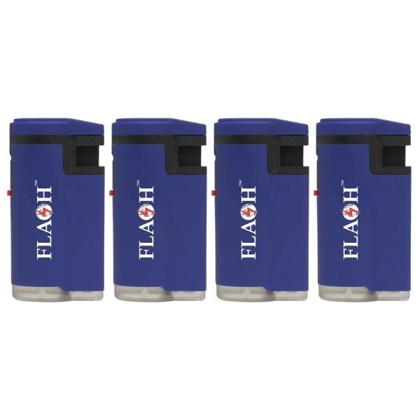Flash – Lighter / Ignite Jet Flame Lighter – Blue (Pack of 4)