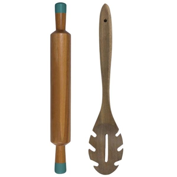 Jamie Oliver – Rolling Pin and Acacia Wooden Spoon Combo – 2 Piece