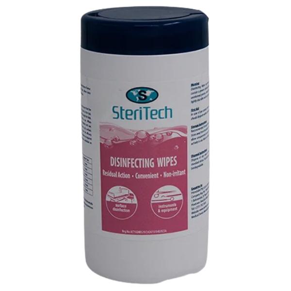 SteriTech – Disinfecting Wipes / Non-irritant Wipes – Tub with 100 Wipes