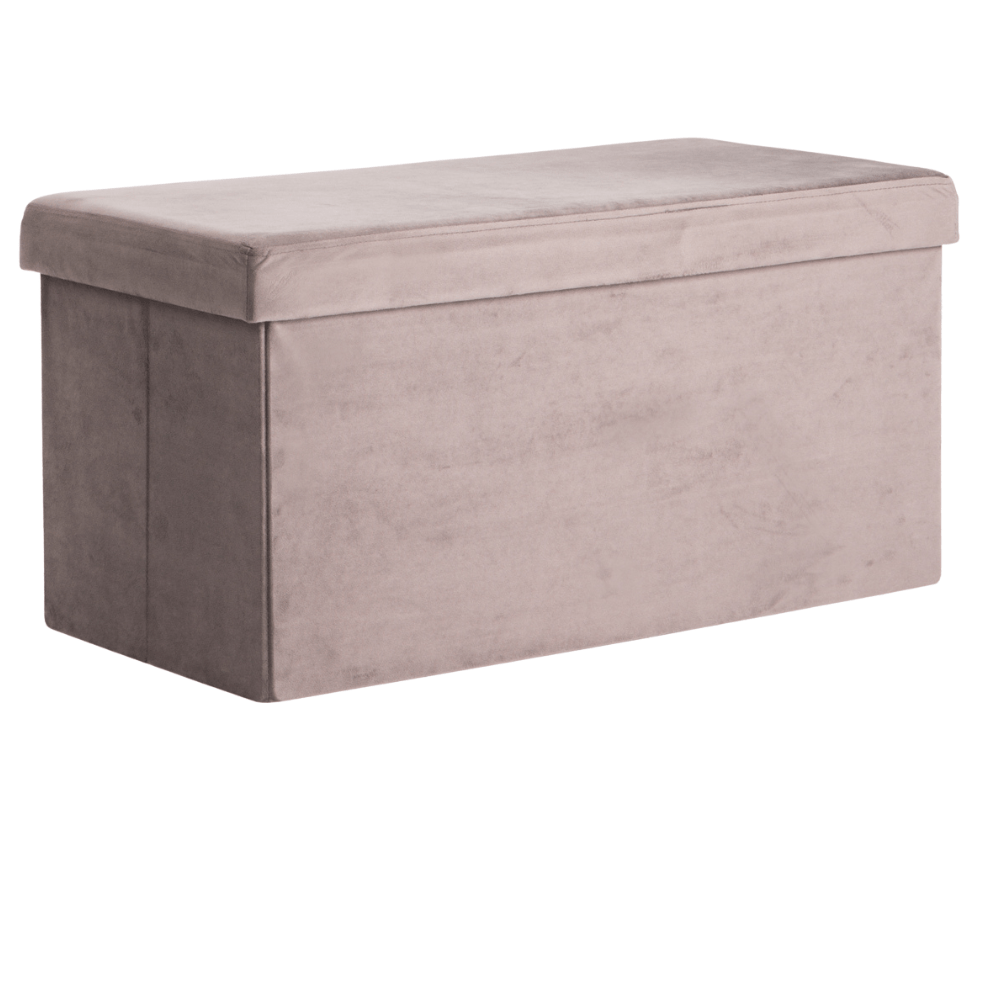 Kia Velvet Double Ottoman – Grey