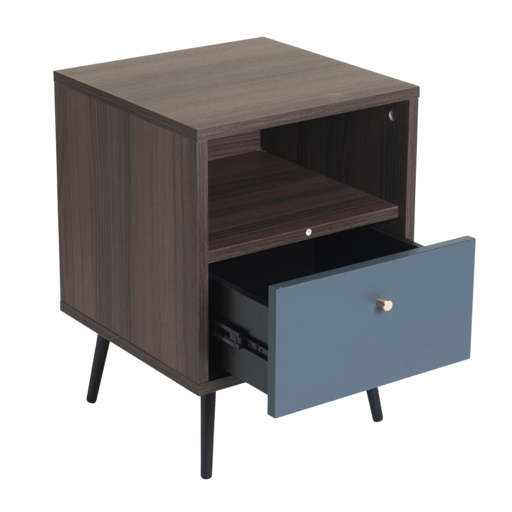 Monza 1 Drawer Pedestal – Brown/Dark Grey