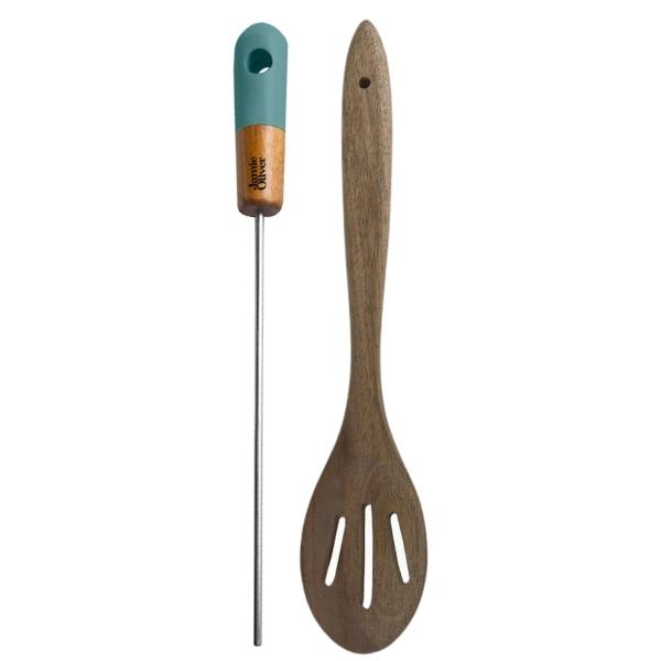 Jamie Oliver – Cake Tester and Acacia Slotted Wooden Spoon