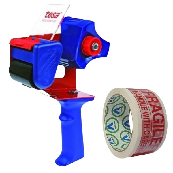 Tesa – Packaging Tape Dispenser Including 50m Fragile Tape