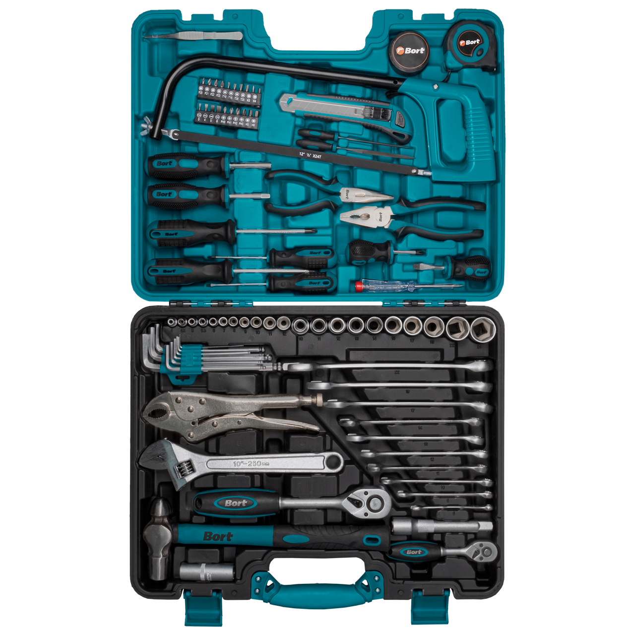 Bort – Mechanics DIY Hand Tool Set with Spanners and Sockets – 86 Pieces