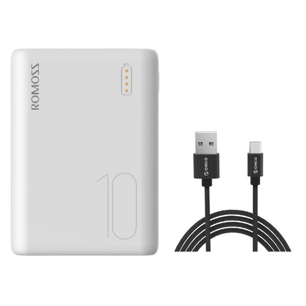 Romoss – 2 x USB Power Bank Including USB Type-A to Micro-B Data Cable