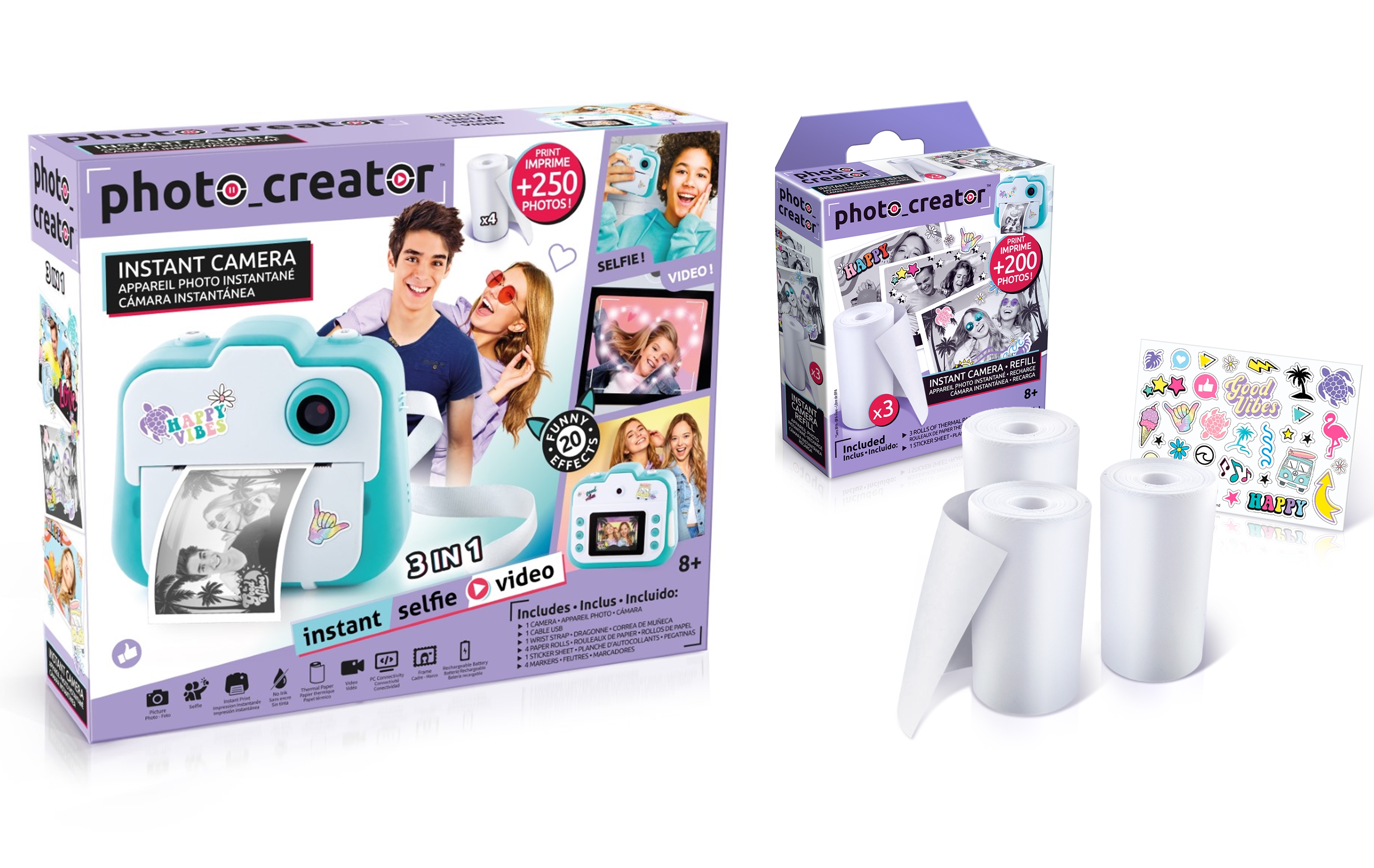 Photo Creator Camera & 3 Refill Rolls Bundle