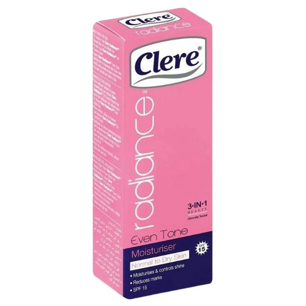 Clere – Radiance Even Tone Moisturiser 50ml – Normal to Dry – Pack of 6