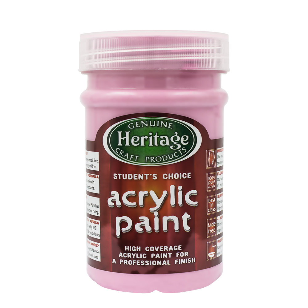 Heritage Pure Acrylic Paint 250ml – Baby Pink