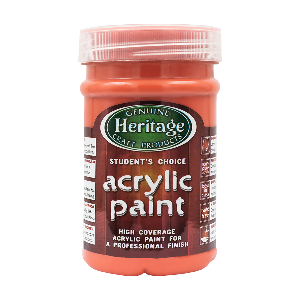 Heritage Pure Acrylic Paint 250ml – Scarlet Red
