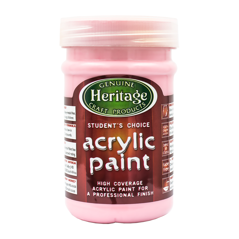 Heritage Pure Acrylic Paint 250ml – Carnation Pink