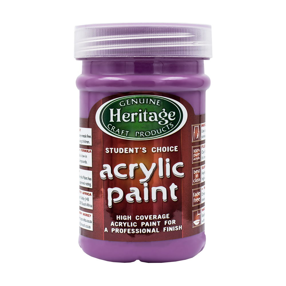 Heritage Pure Acrylic Paint 250ml – Purple