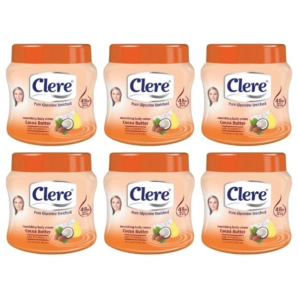 Clere – Body Cr me 500ml – Cocoa Butter – Pack of 6