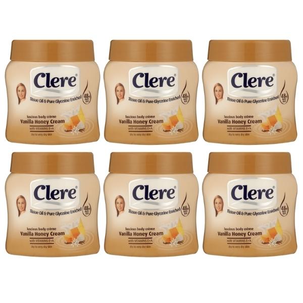 Clere – Body Crème 500ml – Vanilla Honey Cream – Pack of 6