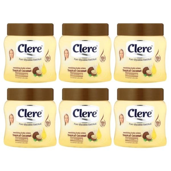 Clere – Body Crème 500ml – Tropical Coconut – Pack of 6