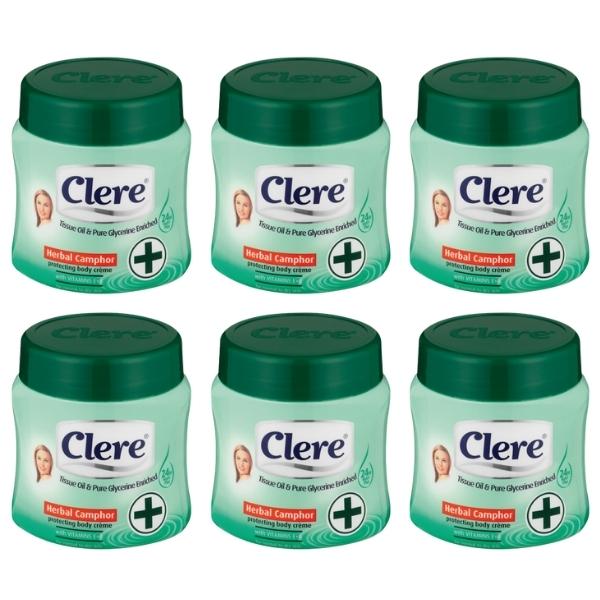 Clere – Body Cr me 500ml – Herbal Camphor – Pack of 6