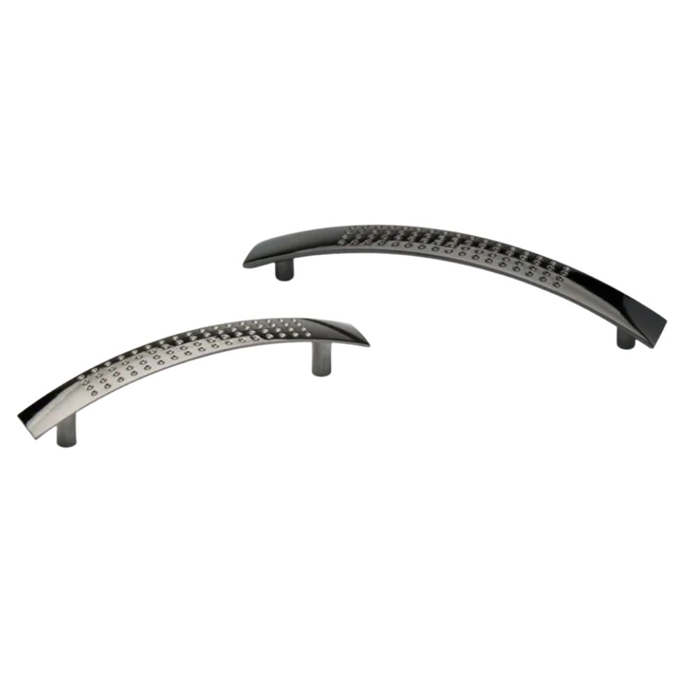 Pack of 6 Dimple Handle, Black Nickel, 128mm