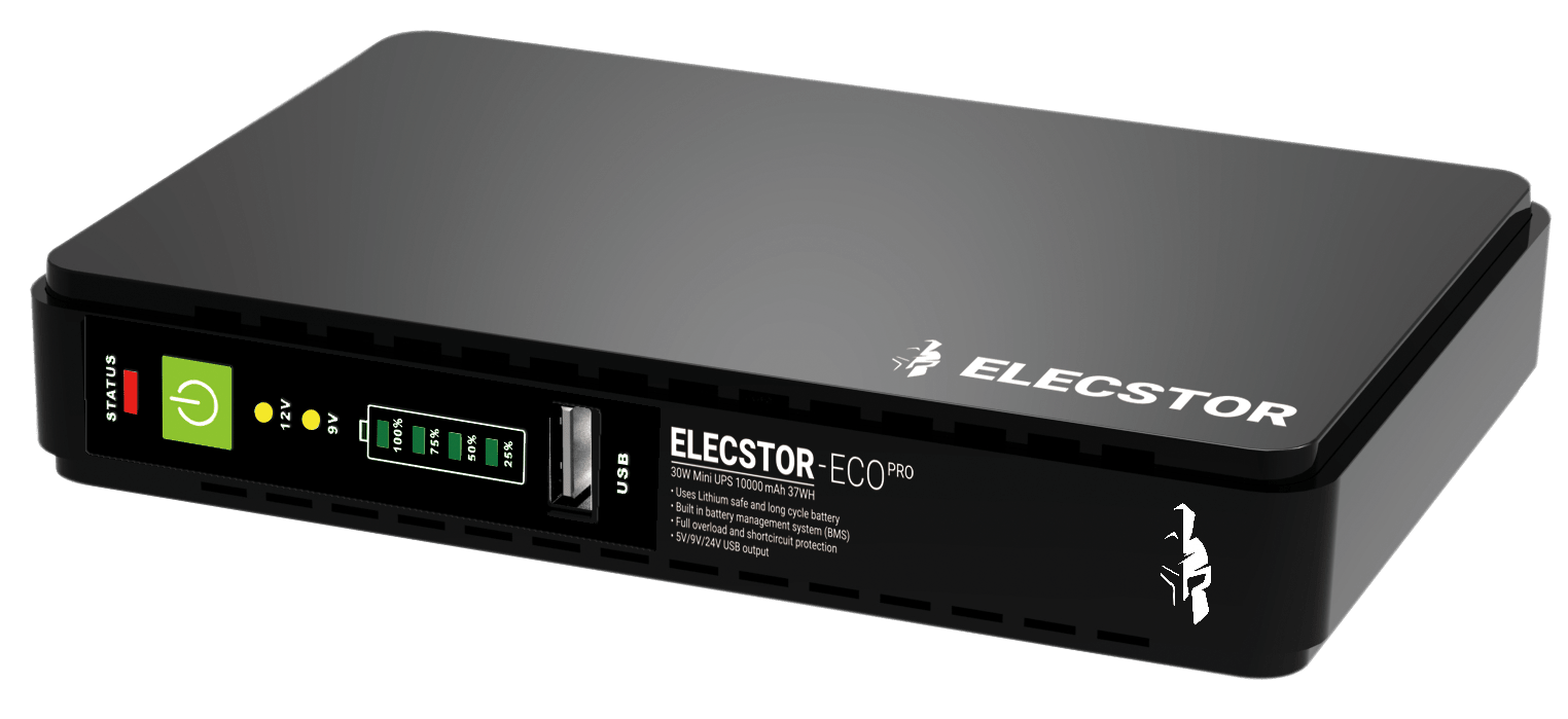 Elecstor 30W Mini DC UPS 10800mAh – 37WH