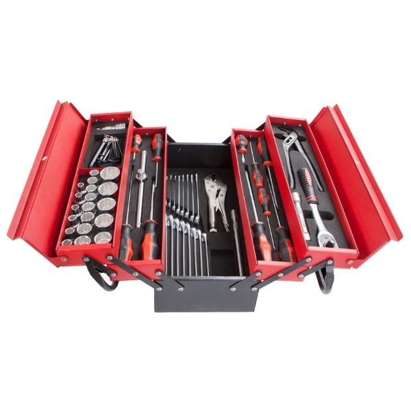 Waco – 64 Piece Mechanic Tool Box / Tool Assortment – 5 Tray Tool Box Set