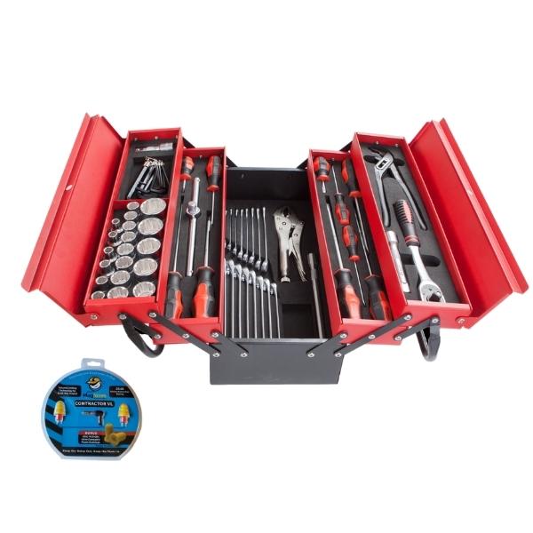 Waco – 64 Piece Mechanic Tool Box and Plugfones (Contractor Vl Alert)