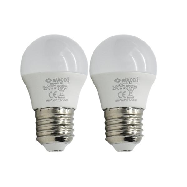 Waco – LED Lamp Golf Ball / G45 E27 3500K – Warm White – 5W Pack of 2