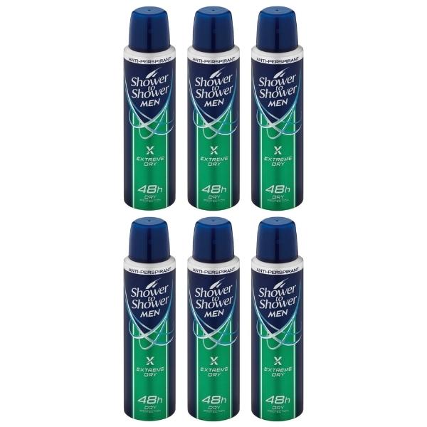 Shower To Shower – Anti- Perspirant For Men 150ml – Extreme Dry – Pack of 6