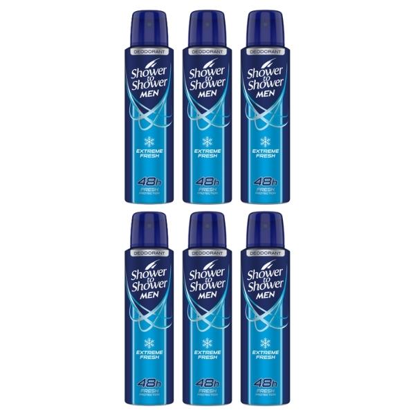 Shower To Shower – Deodorant For Men 150ml – Extreme Fresh – Pack of 6