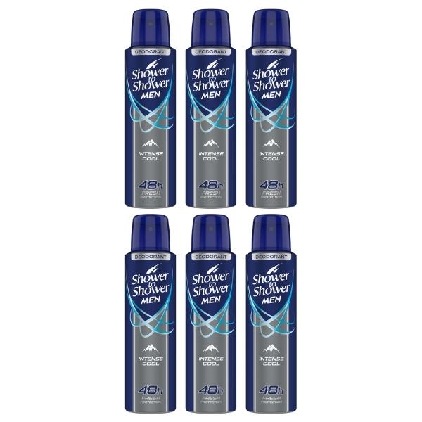 Shower To Shower – Deodorant For Men – 150ml Intense Cool – Pack of 6