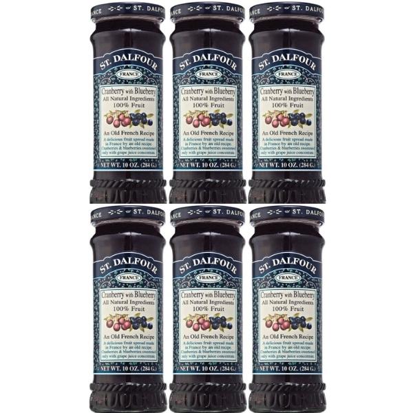 ST DALFOUR – Cranberry & Blueberry Jam – 284g – Pack of 6