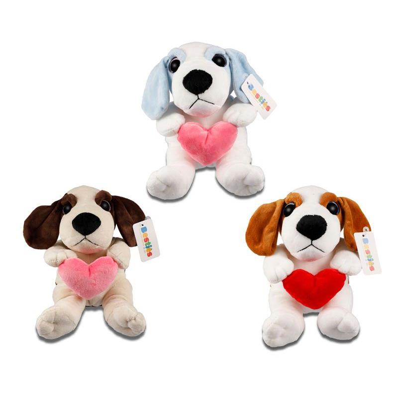 Plush Love Dog with Heart Assorted (3 Pack)