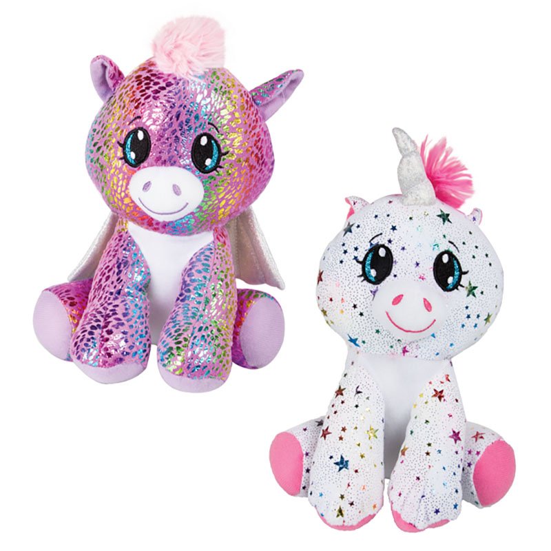 Plush Unicorn Metallic Sitting (Pack of 2)