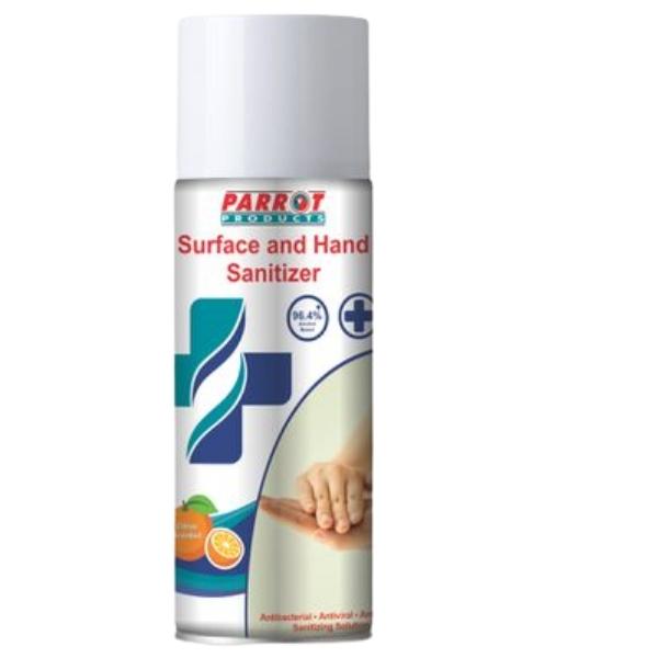 Parrot Products – Alcohol Aerosol Sanitizer – Citrus (400ml) 96.4%