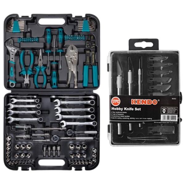 Kendo-Knifes and Blades Set(17Piece)and Mechanics Hand Tools Set 121 Piece
