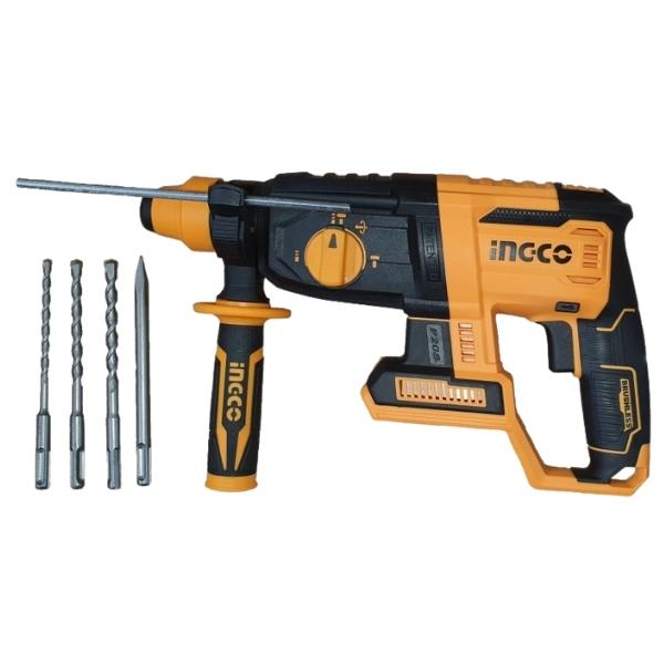 Ingco – Lithium-Ion Cordless Rotary Hammer Drill-With Chisel & Drill Bits