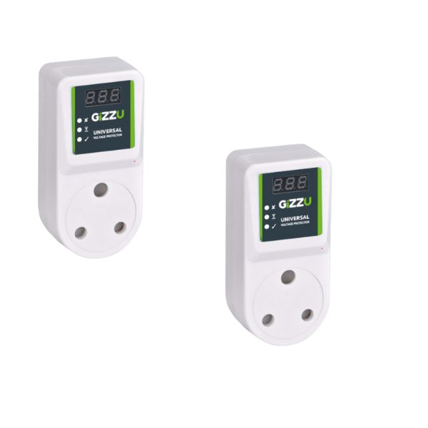 Gizzu – Universal – Voltage – Protector -Plug – Pack of 2