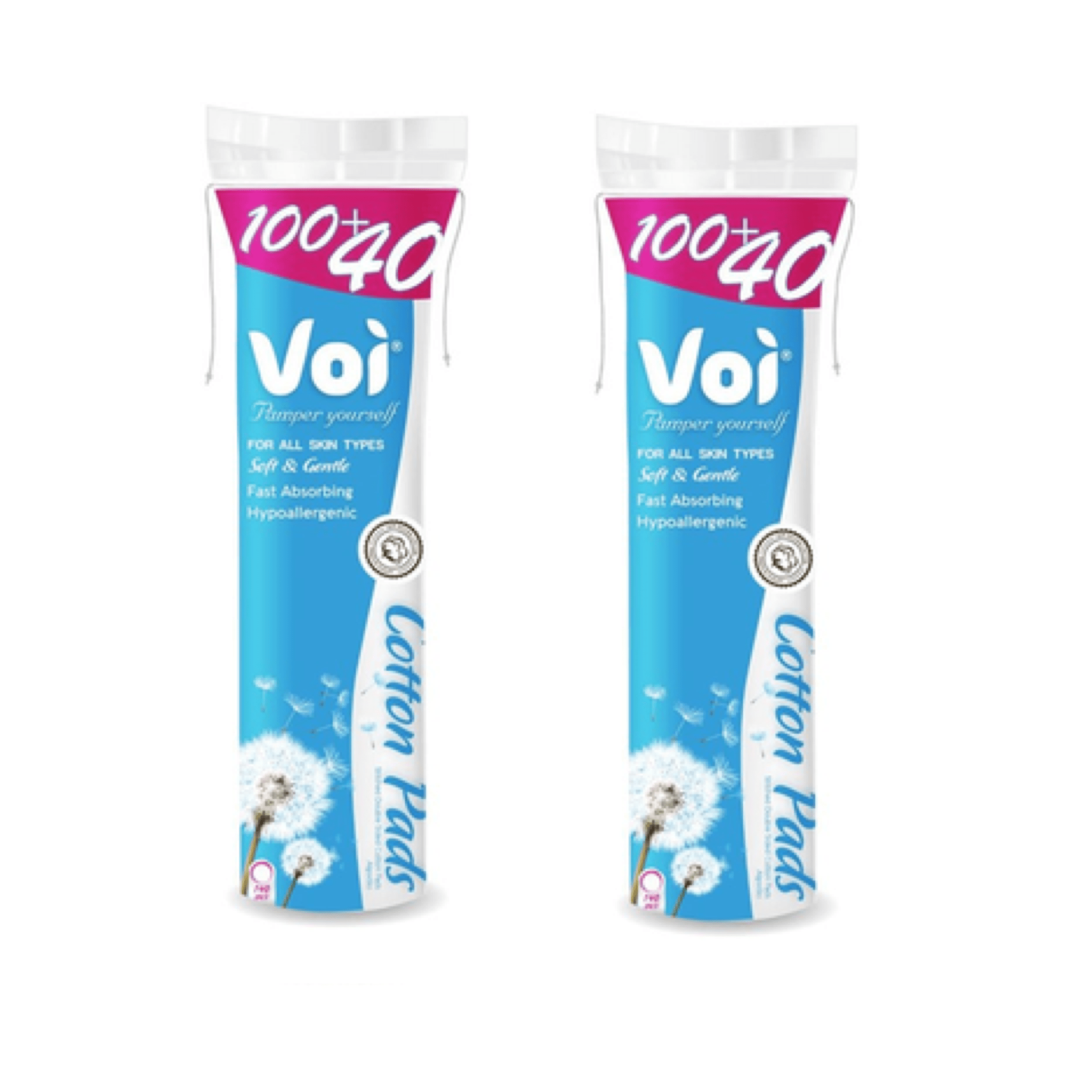 Voi 100% Cotton Pads – 140 Pieces – 2 Pack