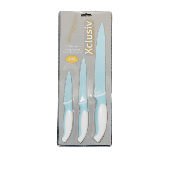 Knife Set – Non-stick Coated Blades – 3 Piece