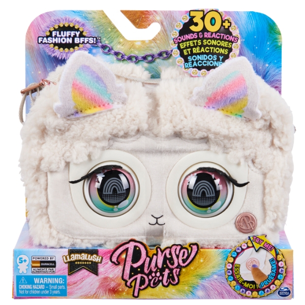 Purse Pets – Handbag for Girls – Interactive and Fun – Cream Llama