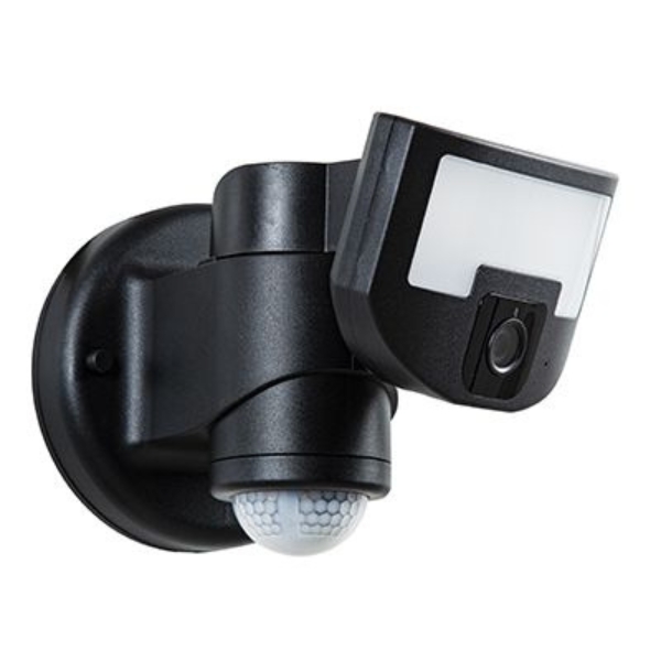 Night Watcher – Robotic LED Security Lighting with Camera – Black
