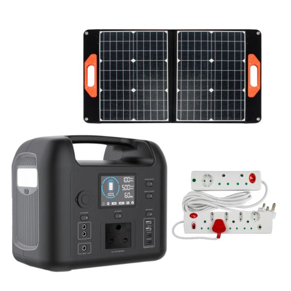 Flash – Portable Power Station – 500W with Solar Panel + 8-Way Multi-Plug